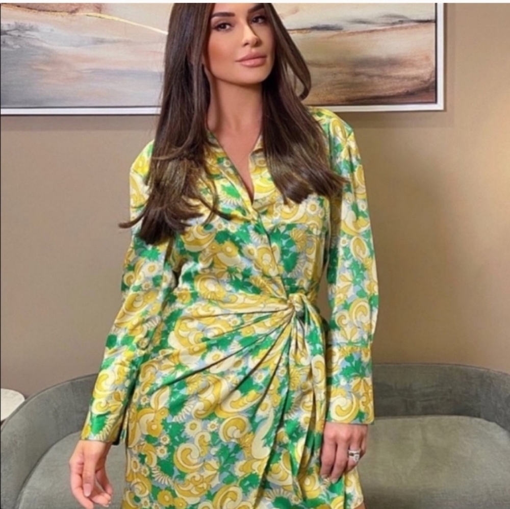 ZARA NWTs Bloggers Printed Dress - Picture 7 of 14